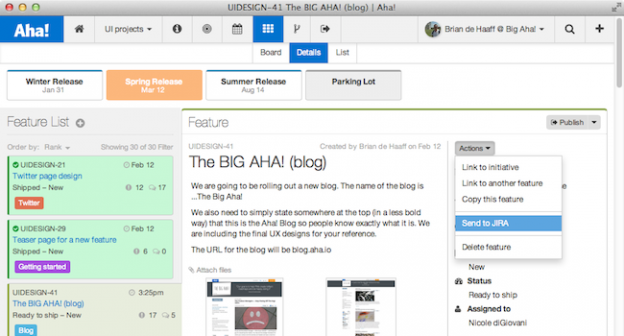 JIRA integration with Aha!
